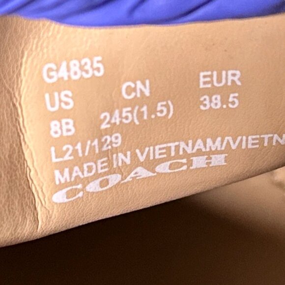 COACH Marley Driver Blue Slip On Loafers Flats‎ Pebbled Leather G4835 Size 8B US - Picture 9 of 15